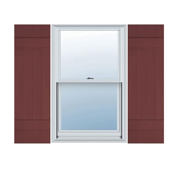 Ekena Millwork 14 in. W x 47 in. H Builders Edge, 2 Batten, Board-n-Batten Shutters, 167 - Bordeaux, PR 080140047167 - main